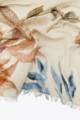 PEONY PRINT COTTON SCARF - Zara фото 6