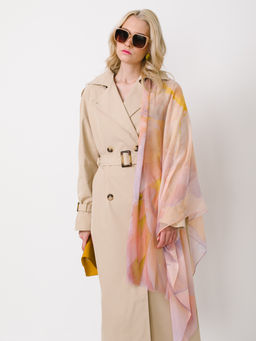 Большой, мягкий, тонкий и очень нежный двусторонний палантин с рисунком в стиле арт-деко - Tantino фото 3