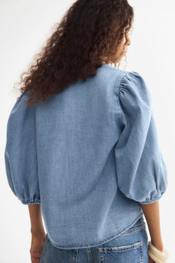 Blusa denim con manga puffy - H&m фото 6