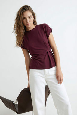 Murdum Relaxed/Rahat Kal?p Kay?k Yaka Buzgulu Premium Yumusak Orme T-Shirt TWOSS26BZ00270 - Trendyolmilla фото 9