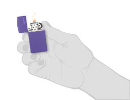 Зажигалка ZIPPO узкая Логотип с фиолетовым матовым покрытием | Slim® Logo Purple Matte 1637ZL