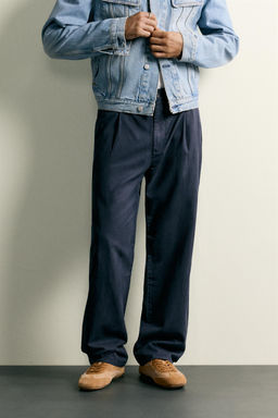 PANTAL?N CHINO RELAXED FIT PLIEGUES / Marino - Zara фото 2