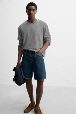LIMITED EDITION STRAIGHT-LEG DENIM BERMUDA SHORTS - Zara фото 5