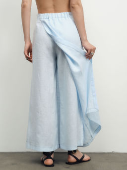 Юбка-брюки льняная 10990 голубая