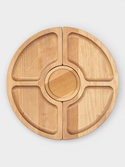 Подарочный набор посуды Adelica С любовью, столик для вина d=32 см, менажница d=25 см, подсвечник d=8 см, дерево берёза