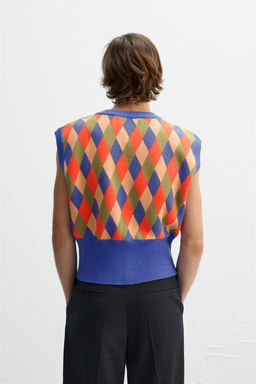 DIAMOND KNIT WAISTCOAT X HARRY LAMBERT - Zara фото 3