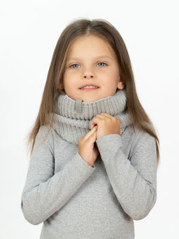 Комплект вязаный светло-серый меланж Ш-118 (56-58)