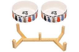 Набор 2 мисок для домашних питомцев 450 мл 28*14,5*6,5 см, с бамбуковой подставкой - Elan gallery фото 6