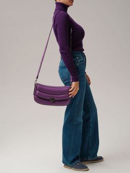 Кожаная сумка Azaro 30628 фиолетовая сирень