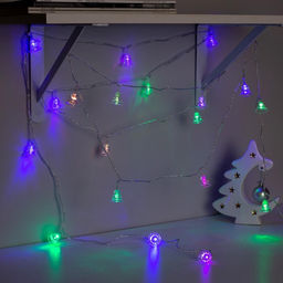 Гирлянда Нить 5 м с насадками Колокольчики, IP20, прозрачная нить, 20 LED, свечение мульти (RG/RB), мигание, 220 В - Luazon lighting фото 5