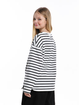 Лонгслив в полоску для девочки 22-7689 полоска - Mini maxi фото 15