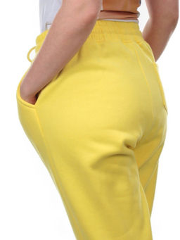 M055 YELLOW Брюки спортивные женские на флисе (100% хлопок) 7986 - Fashion фото 5