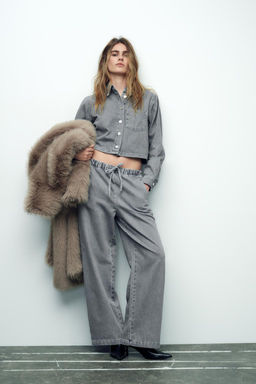 Z1975 HIGH-WAIST WIDE-LEG JOGGER JEANS - Zara фото 24