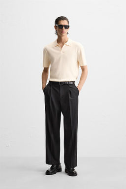 VISCOSE BLEND KNIT POLO SHIRT