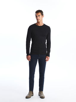 Bisiklet Yaka Uzun Kollu Penye Erkek Ti??rt