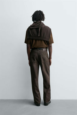 WAXED-FINISH STRAIGHT-LEG JEANS - Zara фото 2