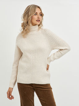 водолазка женская из шерсти в рубчик - Glenfield фото 6