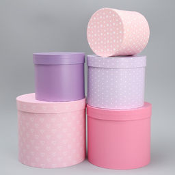 Набор шляпных коробок 5 в 1 Паттерн, 13 14 19.5 22 см