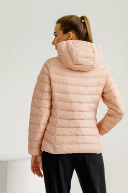 Пуховик лёгкий с капюшоном Персиковый - Anta sport фото 2