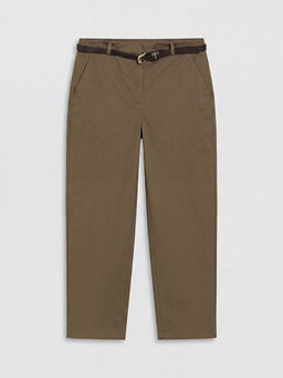 Beli Kemerli Gabardin Kad?n Pantolon