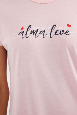 Trendyolmilla Mint Slogan Bask?l? Cizgili Orme Pijama Tak?m? THMSS24PT00251  фото 4