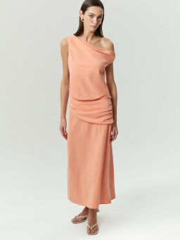 ЕМКА / Юбка миди со сборкой из тенсела - Emka фото 2