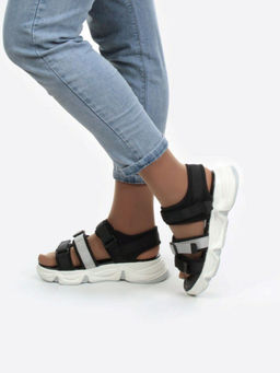 08-PED76-1 BLACK Босоножки (текстиль, стелька натуральная кожа) - Фабричный китай фото 4