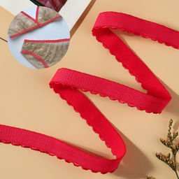 Резинка становая, с ажурным краем, 10 мм, 10±0.5 м, красная