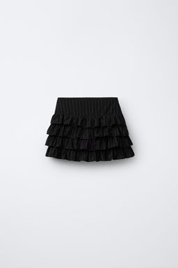 SHINY STRIPED BERMUDA SKORT