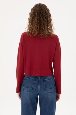 Женский трикотажный кардиган вишневого цвета Неожиданная скидка в корзине - U.s. polo assn фото 5