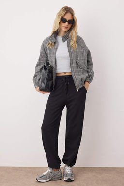 Siyah Beli Lastikli Basic Jogger Kordonlu Orme Esofman Alt? TWOAW26EA00016