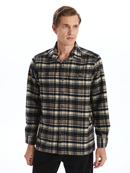 Regular Fit Uzun Kollu Ekose Gabardin Erkek G?mlek