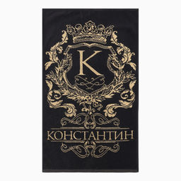 Полотенце махровое Этель «Константин», 50×90 см, 100% хлопок, 420 г/м², чёрное
