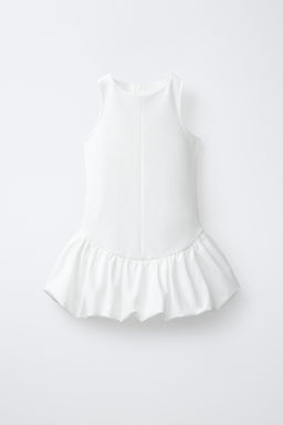 VESTIDO FALDA GLOBO / Blanco - Zara фото 3