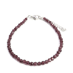 Браслет Шпинель с алмазной огранкой Аметистовый 3мм