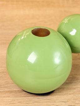 Подсвечник на 3 свечи «Бусы», с 7 сферами, 44×8×8 см, кипарис