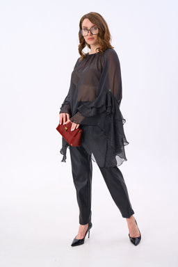 Костюм NIKVA н999-1 чёрный и чёрный в горох фото 6