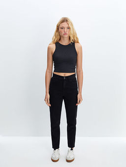 Bisiklet Yaka Kad?n Crop