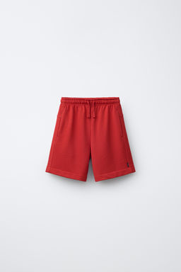 BERMUDA FELPA LISA / Rojo