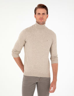 Kum Melanj Slim Fit Bal_k__ Yaka Basic Triko Kazak