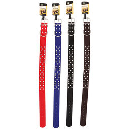 Пэт тойс (Pet toys) Ошейник для собаки Шипы, клепки 3,9х68см, металлическая застежка, под кожу, металл декор, на картоне, цвета в ассортименте: красный, синий, черный, темно-коричневый (Китай)  фото 5