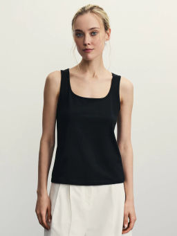 Базовый топ из эластичного хлопка / Zarina фото 3