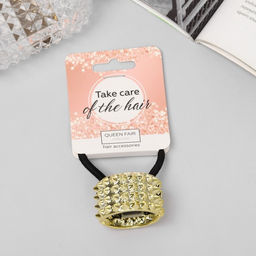 Цена за 6 шт. Резинка для волос «Модная штучка» с кольцом, глянец рельеф, МИКС