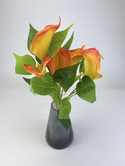 Калла оранжевая, 5 бутонов 35см, ЭКО силикон - Aopen фото 2