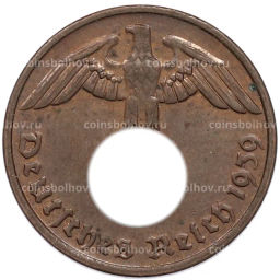 Монета 2 рейхспфеннига 1939 года G Германия