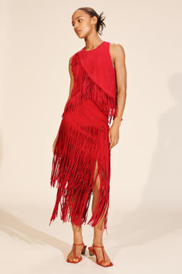 LIMITED EDITION SUEDE LEATHER FRINGE SKIRT