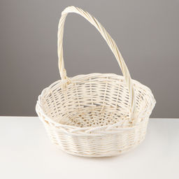 Корзина плетёная для хранения «Косичка», с ручкой, белая, набор 3 шт.