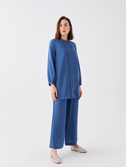 Kad?n Beli Lastikli D?z Pantolon