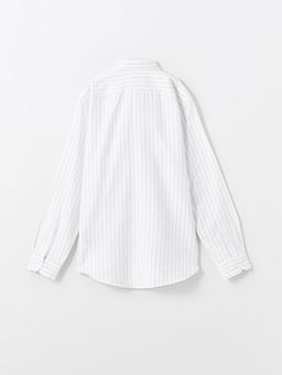 Slim Fit Uzun Kollu ?izgili Gabardin Erkek G?mlek