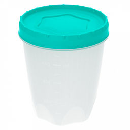 Контейнер для продуктов 0,9л, д11,6см, h13,7см, завинчивающаяся крышка, цвета микс, полипропилен, подходит для СВЧ (Россия)